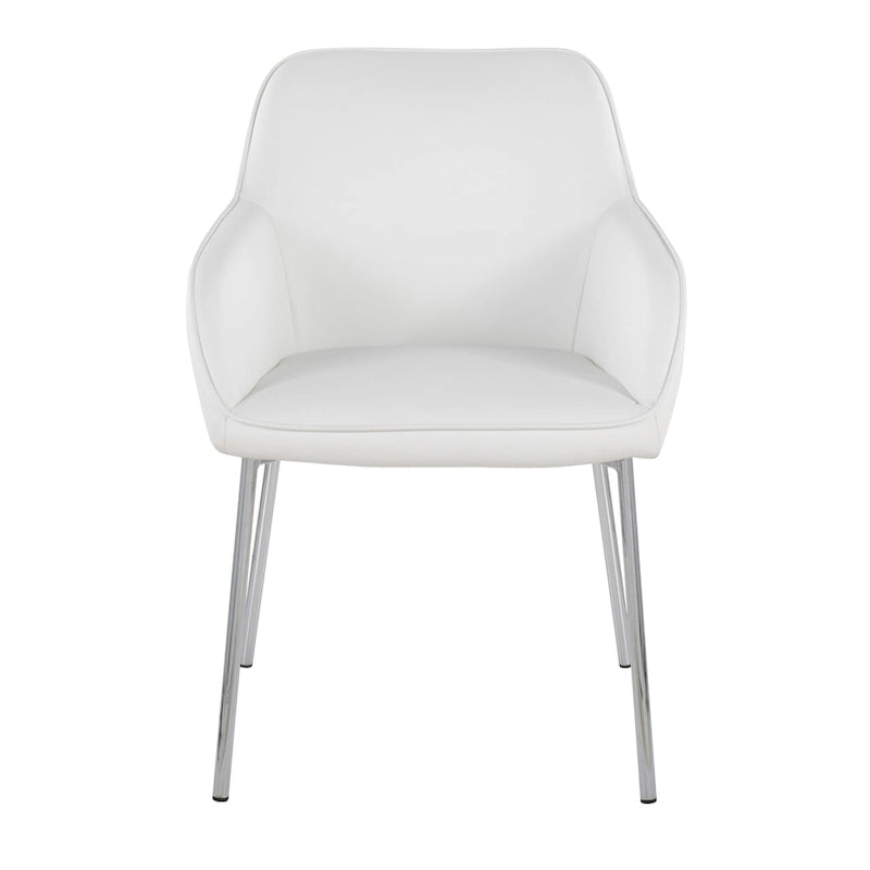 Silver Orchid Galotti Chrome Upholstered Dining Chair (Set of 2)