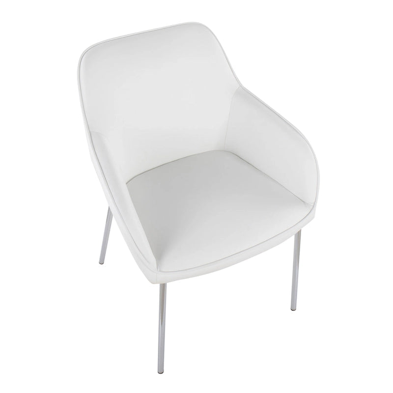 Silver Orchid Galotti Chrome Upholstered Dining Chair (Set of 2)