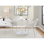 Silver Orchid Galotti Chrome Upholstered Dining Chair (Set of 2)