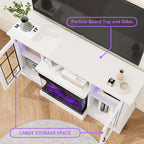 Fireplace TV Stand with All-Sided Glass Electric Fireplace