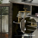 Fireplace TV Stand with All-Sided Glass Electric Fireplace