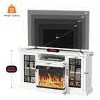 Fireplace TV Stand with All-Sided Glass Electric Fireplace