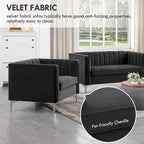 Morden Fort Living Room Furniture Sets Couches for Living Room, Chair, Couch and Sofa 3 Pieces, Fabric, Dutch Velvet