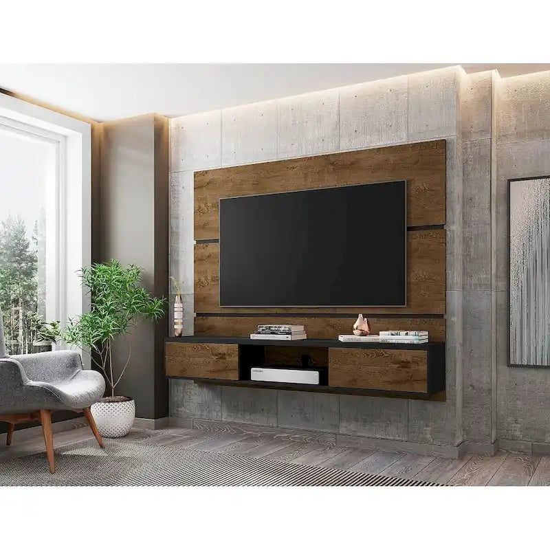 Vernon Mid Century Modern Wood 62.99 In. Floating Living Room Entertainment Furniture