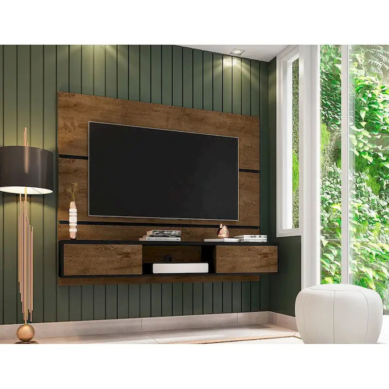 Vernon Mid Century Modern Wood 62.99 In. Floating Living Room Entertainment Furniture