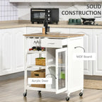 HOMCOM Utility Kitchen Cart, Rolling Kitchen Island Storage Trolley