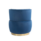 HOMEFUN Velvet Upholstered 360 Degree Swivel Armless Round Barrel Chairs