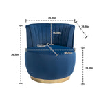 HOMEFUN Velvet Upholstered 360 Degree Swivel Armless Round Barrel Chairs