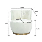 HOMEFUN Velvet Upholstered 360 Degree Swivel Armless Round Barrel Chairs