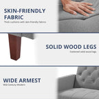 74 Velvet Futon Sofa Bed, Adjustable Backrest Convertible Loveseat Sleeper Couch with Tapered Wood Legs for Small Space