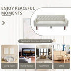 74 Velvet Futon Sofa Bed, Adjustable Backrest Convertible Loveseat Sleeper Couch with Tapered Wood Legs for Small Space