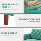 74 Velvet Futon Sofa Bed, Adjustable Backrest Convertible Loveseat Sleeper Couch with Tapered Wood Legs for Small Space