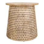 Kamari Rattan Coffee Table & Side/End Table w/ Wood Top