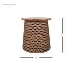 Kamari Rattan Coffee Table & Side/End Table w/ Wood Top
