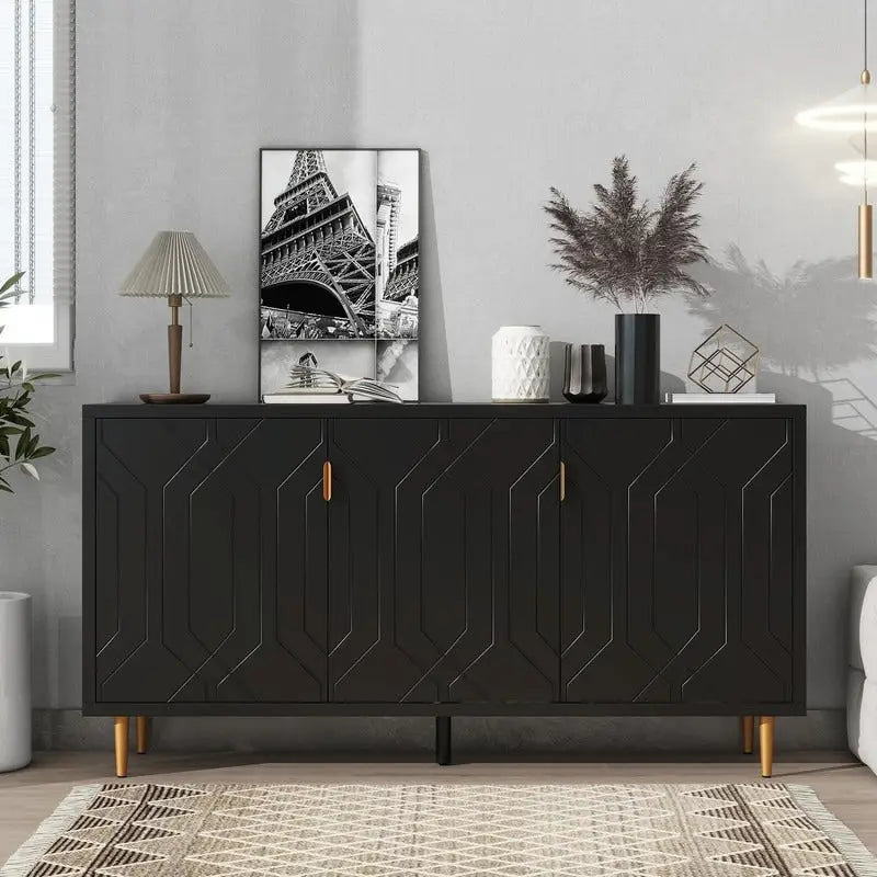 70 inch Width Console Table with Adjustable Shelves