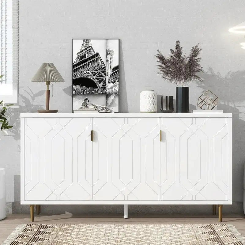 70 inch Width Console Table with Adjustable Shelves