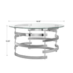 Nova Round Glass Top Vortex Iron Base Accent Table by iNSPIRE Q Bold