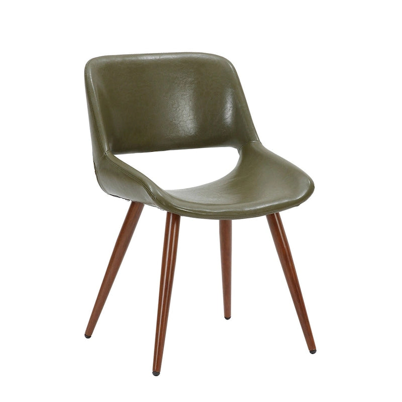 Carson Carrington Langa Faux Leather Mid-Century Dining Chair with Metal Legs