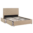 Arlert Nailhead Linen Headboard Storage Platform Bed by iNSPIRE Q Classic