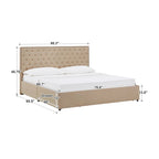 Arlert Nailhead Linen Headboard Storage Platform Bed by iNSPIRE Q Classic