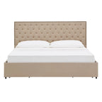 Arlert Nailhead Linen Headboard Storage Platform Bed by iNSPIRE Q Classic
