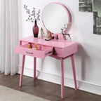Roundhill Furniture Maly Contemporary Wood Vanity and Stool Set