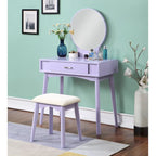 Roundhill Furniture Maly Contemporary Wood Vanity and Stool Set