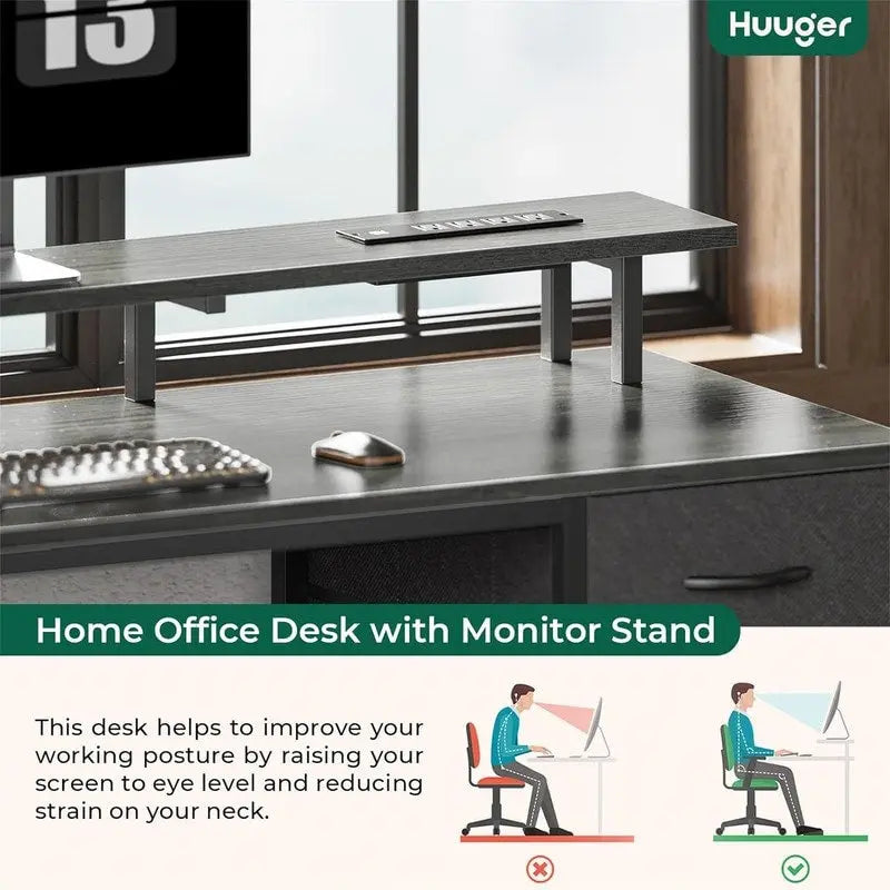 47 inch Computer Desk with 4 Drawers