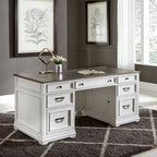 Allyson Park Wirebrushed White Charcoal Desk