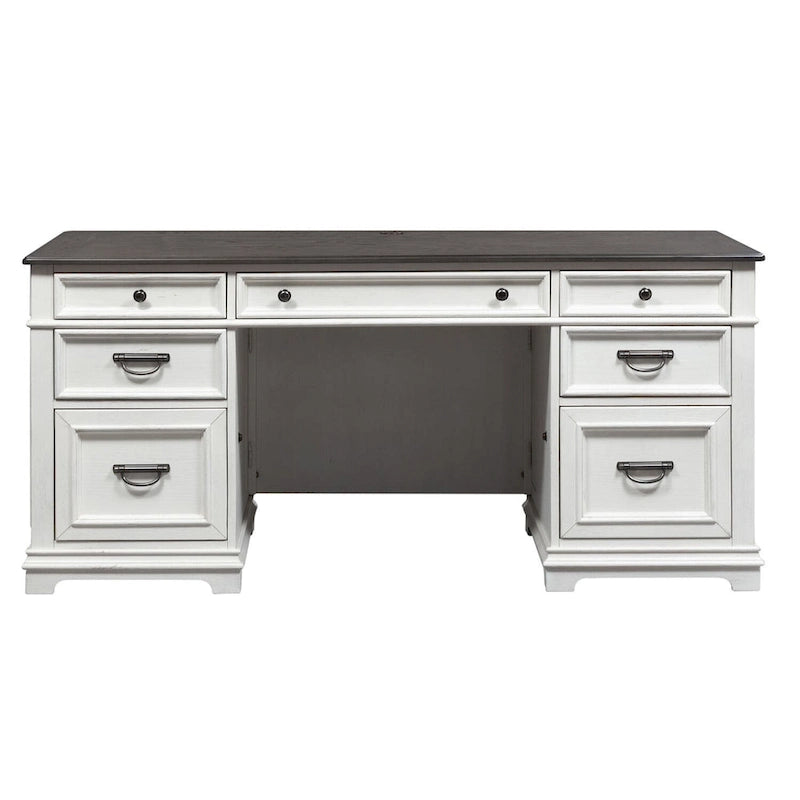 Allyson Park Wirebrushed White Charcoal Desk