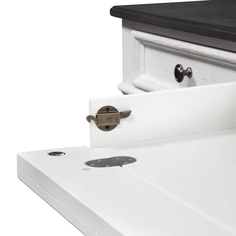 Allyson Park Wirebrushed White Charcoal Desk