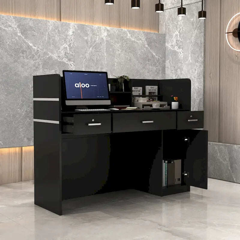 3-Drawer Reception Desk Reception Table Computer Writing Desk Working