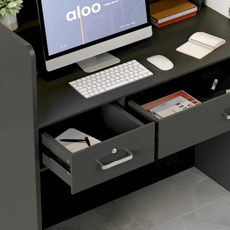 3-Drawer Reception Desk Reception Table Computer Writing Desk Working