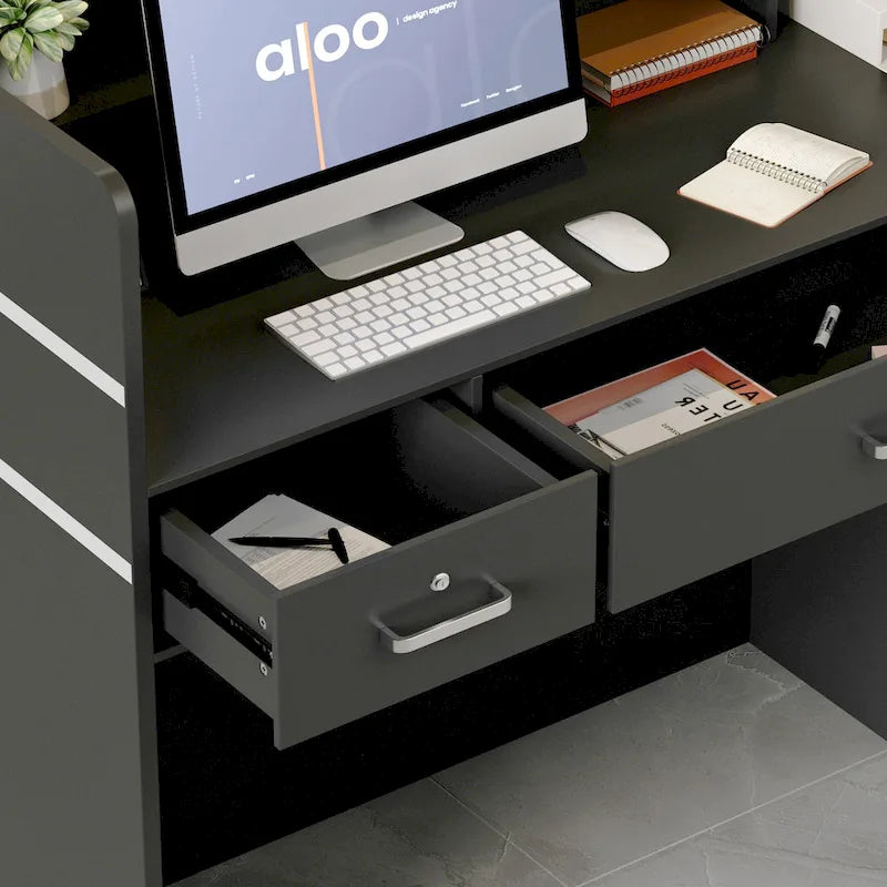 3-Drawer Reception Desk Reception Table Computer Writing Desk Working