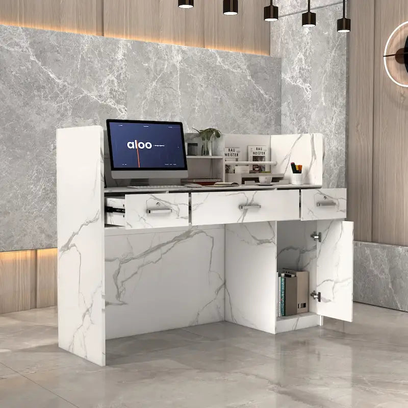 3-Drawer Reception Desk Reception Table Computer Writing Desk Working