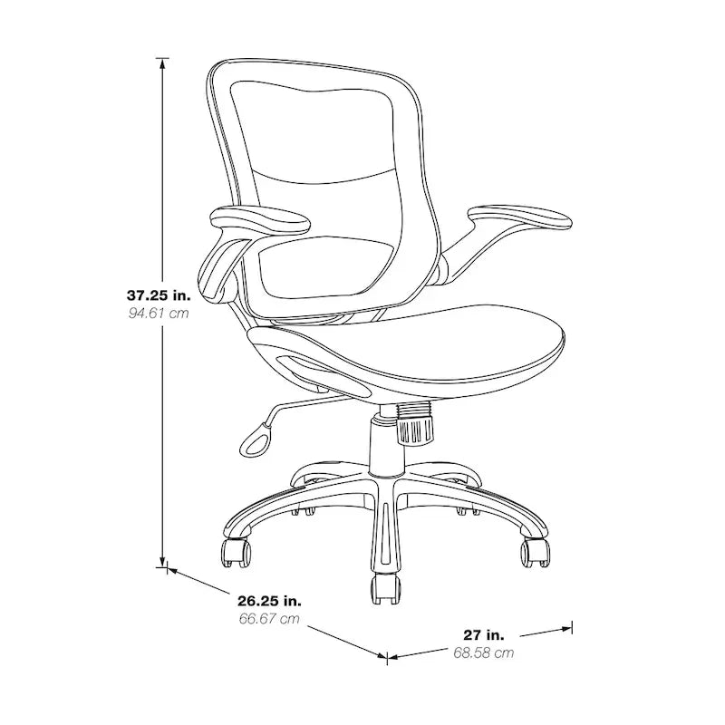 Riley Office Chair with White Mesh Seat and Back