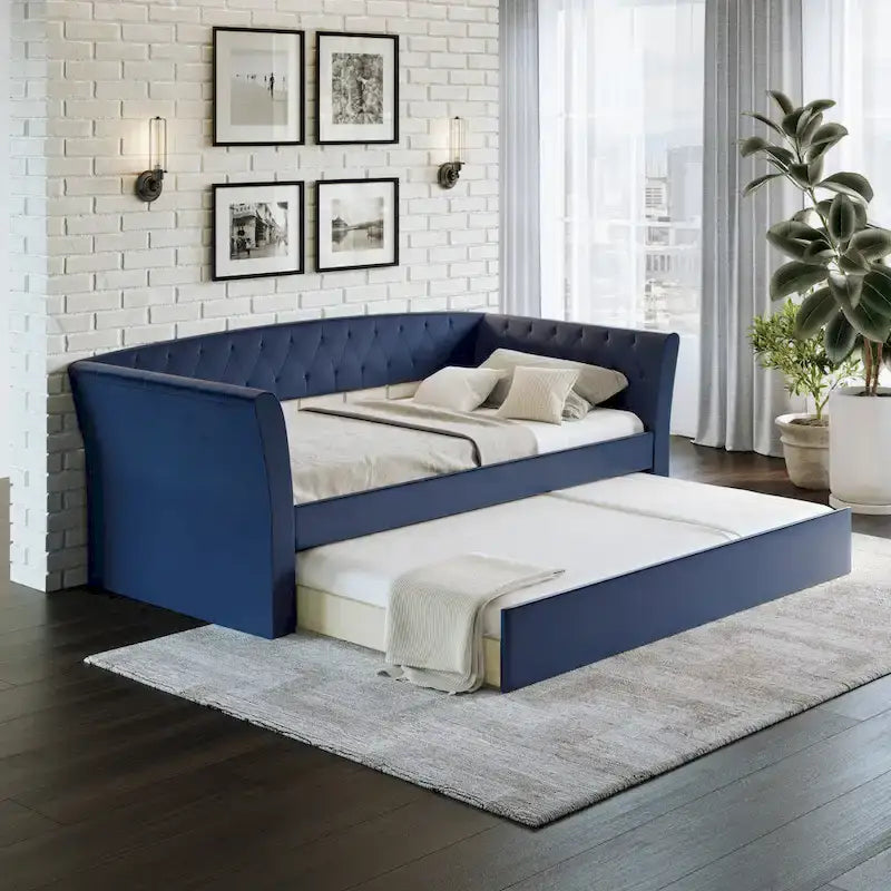 St. Ives Faux Leather Upholstered Day Bed with Trundle