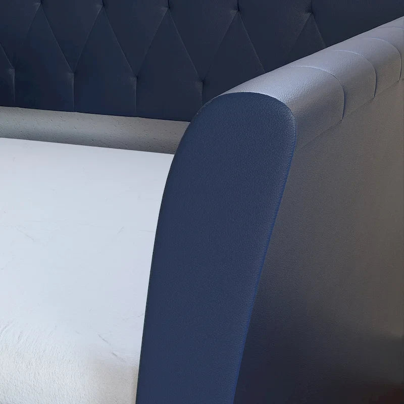 St. Ives Faux Leather Upholstered Day Bed with Trundle