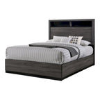 Rothwell Contemporary Grey Wood 3-Piece Panel Bedroom Set with Shelves by Furniture of America