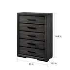 Rothwell Contemporary Grey Wood 3-Piece Panel Bedroom Set with Shelves by Furniture of America