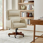 Pete Faux Leather Adjustable Height Swivel Executive Chair with Tilt Mechanism by HULALA HOME