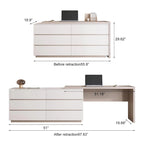 97.63 Modern Home Office Expandable Dresser Desk Combo with 6 Drawers
