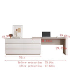 97.63 Modern Home Office Expandable Dresser Desk Combo with 6 Drawers