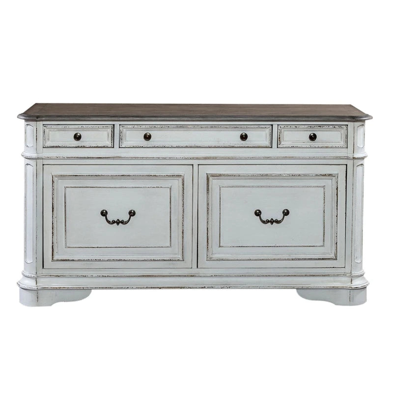 Magnolia Manor Antique White Weathered Bark Credenza