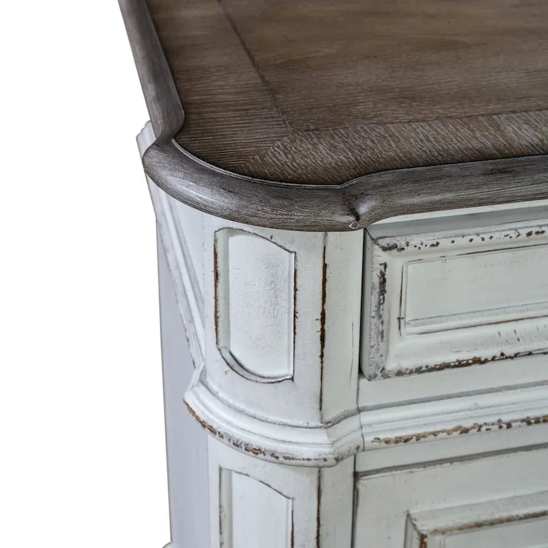 Magnolia Manor Antique White Weathered Bark Credenza