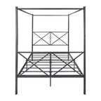 Metal Canopy Bed Frame, Platform Bed Frame Queen with X Shaped Frame Queen