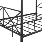 Metal Canopy Bed Frame, Platform Bed Frame Queen with X Shaped Frame Queen
