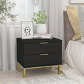 Modern Metal/ Chipboard 2-Drawer Nightstand