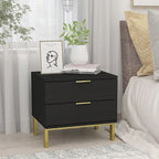 Modern Metal/ Chipboard 2-Drawer Nightstand