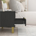 Modern Metal/ Chipboard 2-Drawer Nightstand